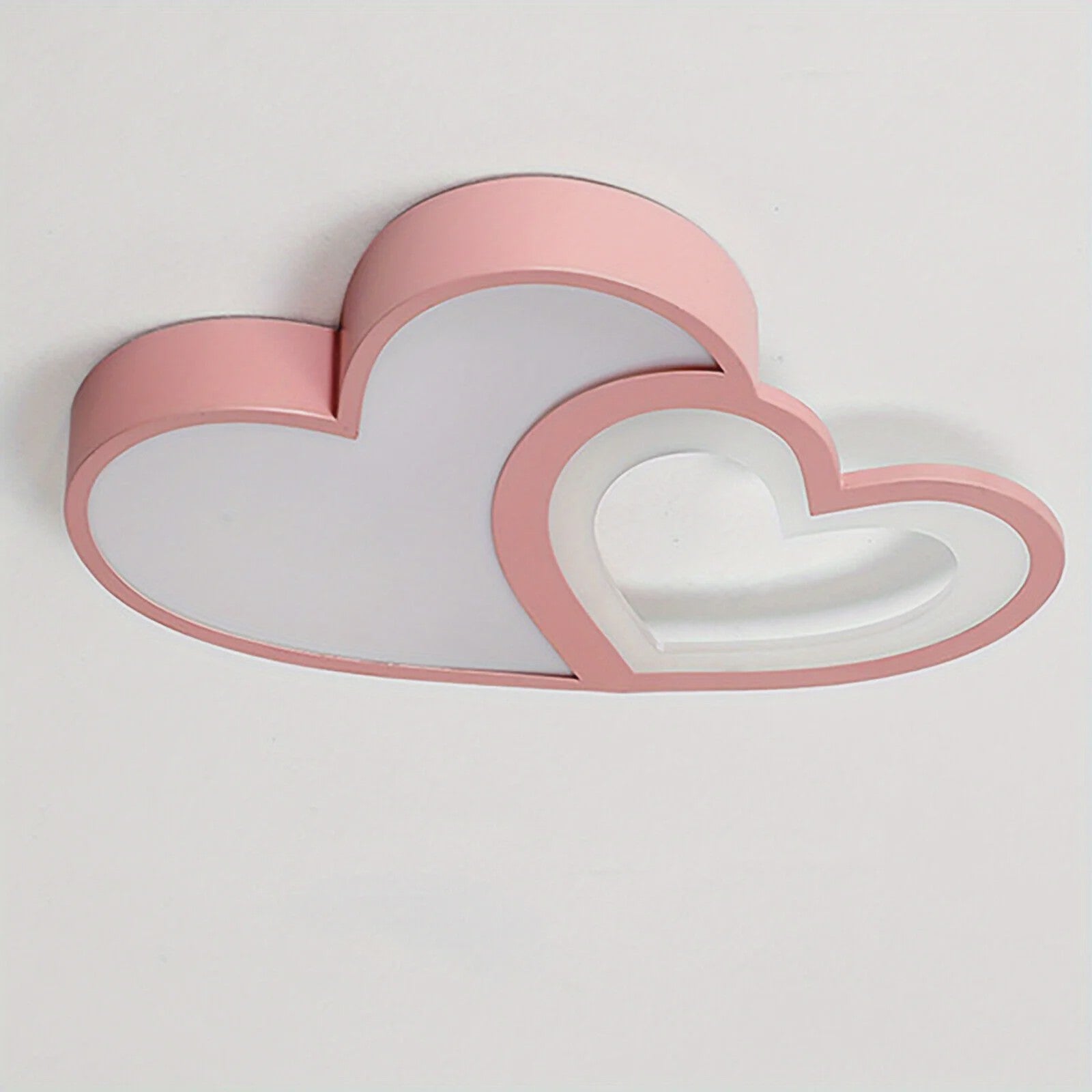 Roze Hart Plafondlamp LED - Dimbare Kinderkamerlamp met Afstandsbediening