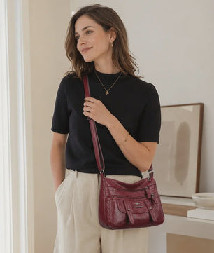 Modieuze Leren Moeder Tas - Grote Capaciteit Schoudertas & Crossbody voor Dames