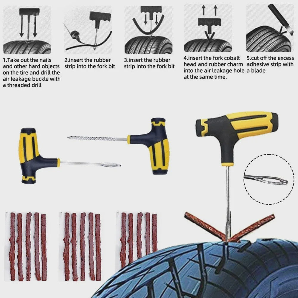 Universele Bandenreparatieset - Noodreparatiegereedschap voor Auto, Motor, Vrachtwagen