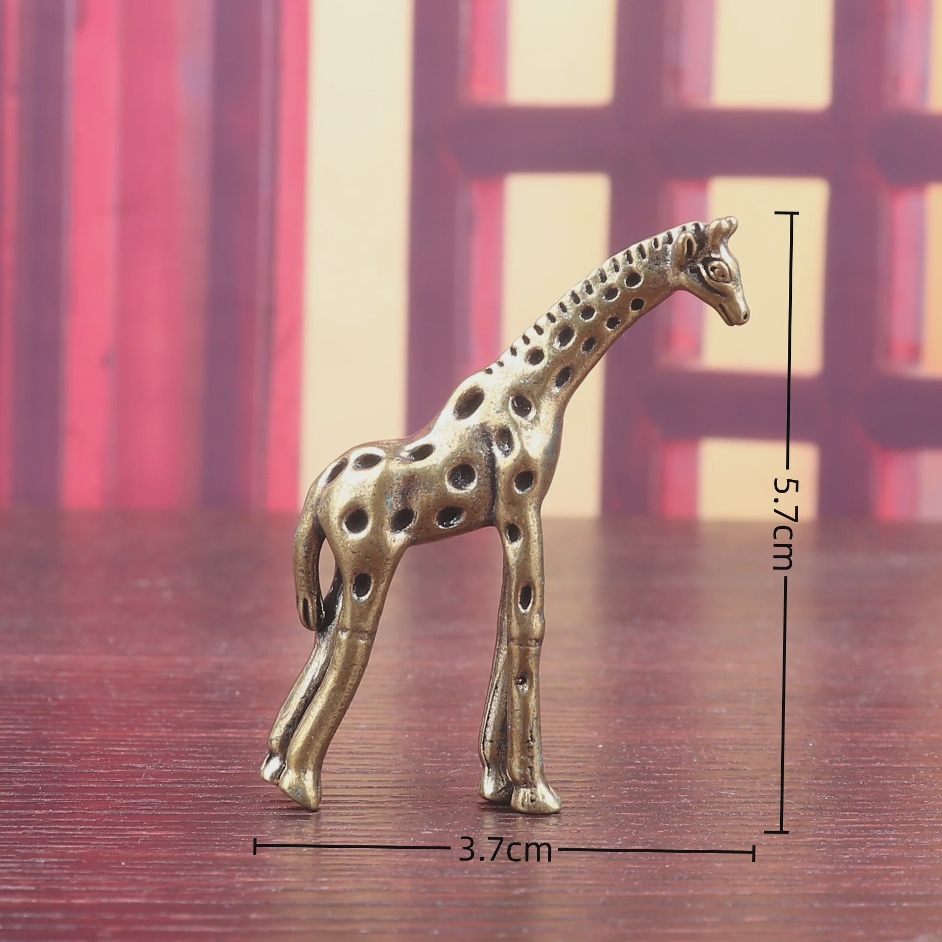 Koperen Giraffe Figuur - Decoratief Ornament voor Huis en Thee Ceremonie