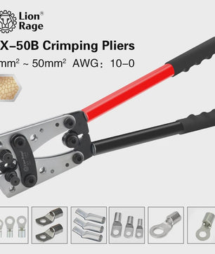 Professionele Krimptang HX-50B voor Kabelogen | 6-50mm² | AWG 10-0