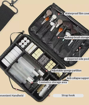 Grote Make-up Tas met Verstelbare Vakken - Multifunctionele Reis Organizer