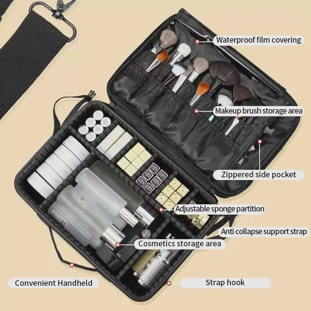 Grote Make-up Tas met Verstelbare Vakken - Multifunctionele Reis Organizer