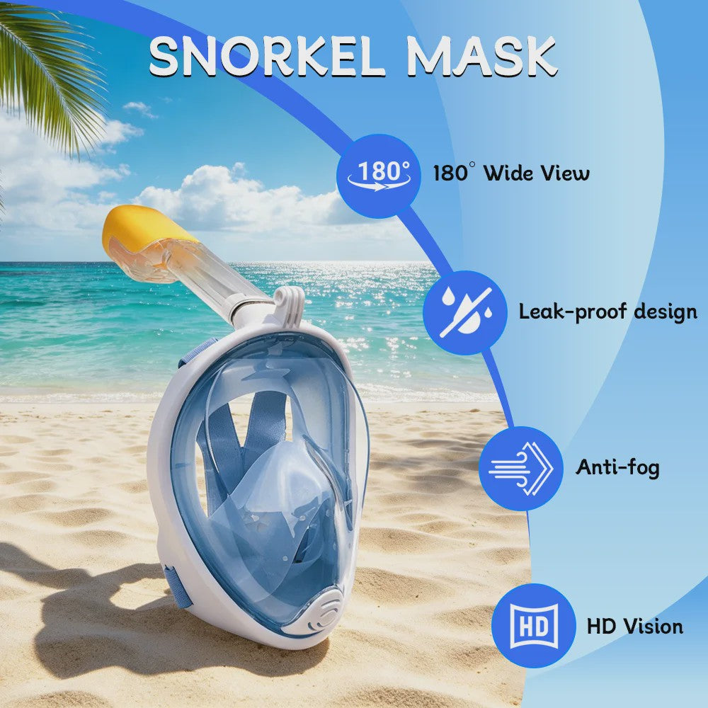 Full Face Duikmasker met Anti-Condens & Droog Systeem - Veilig Snorkelen & Zwemmen
