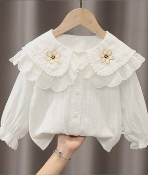 Schattig Geborduurd Prinsessen Blouse Shirt voor Baby Meisjes - Lente & Herfst