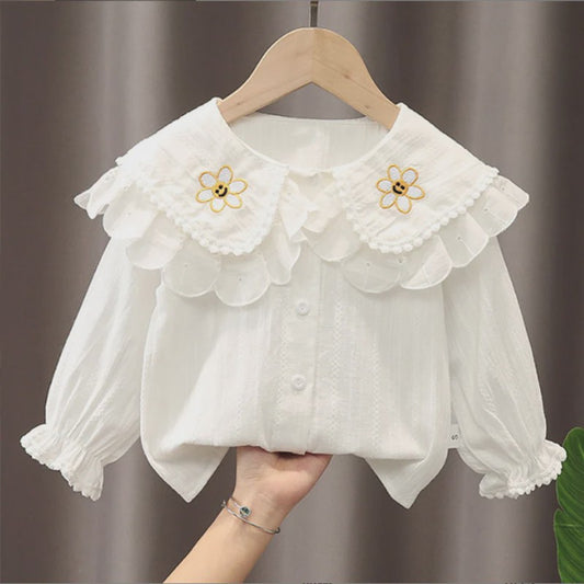 Schattig Geborduurd Prinsessen Blouse Shirt voor Baby Meisjes - Lente & Herfst