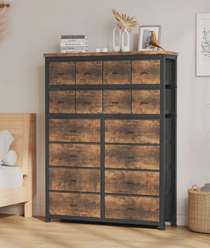 Ladekast met 16 Lades - Hoge Commode Organizer voor Slaapkamer
