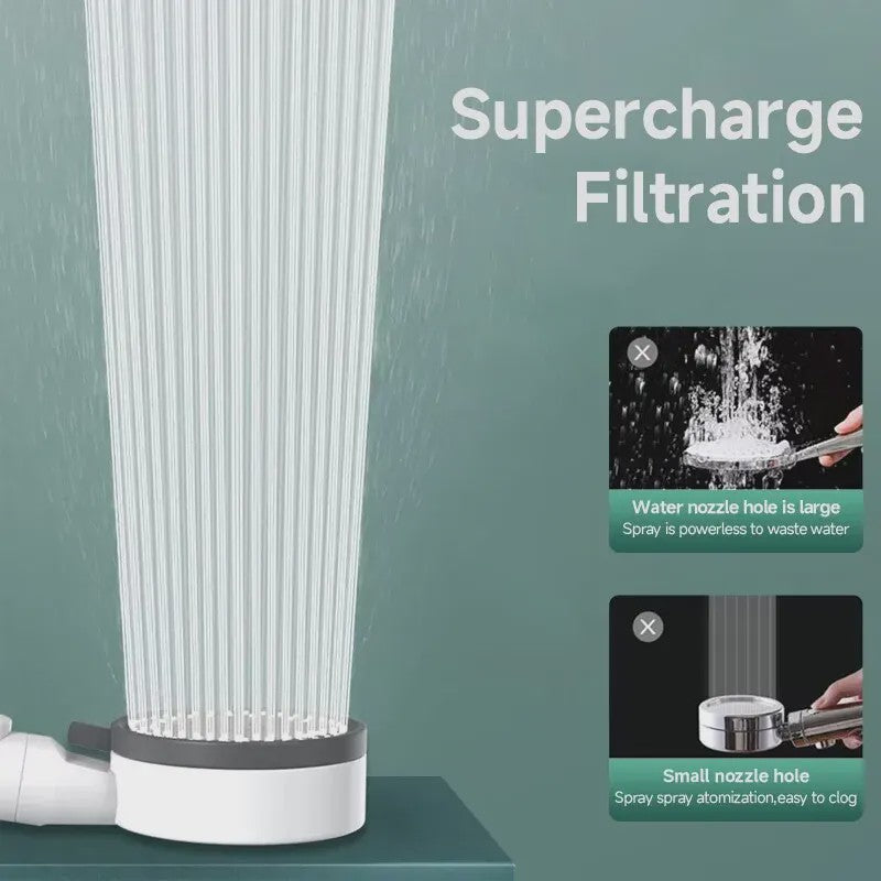 Luxe Douchekop met Waterfilter en 10 Waterstanden - Hoge Druk, Draagbaar & Eenvoudige Stop
