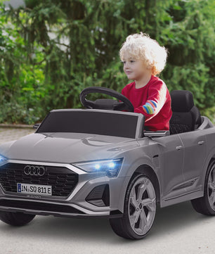 Elektrische Kinderauto Audi Q8 E-tron Sportback - Licentie, Afstandsbediening, Licht & Geluid - Grijs