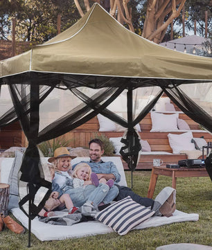 Universeel Gazebo Muskietennet - 4-Panels met Rits - Bescherming tegen Insecten