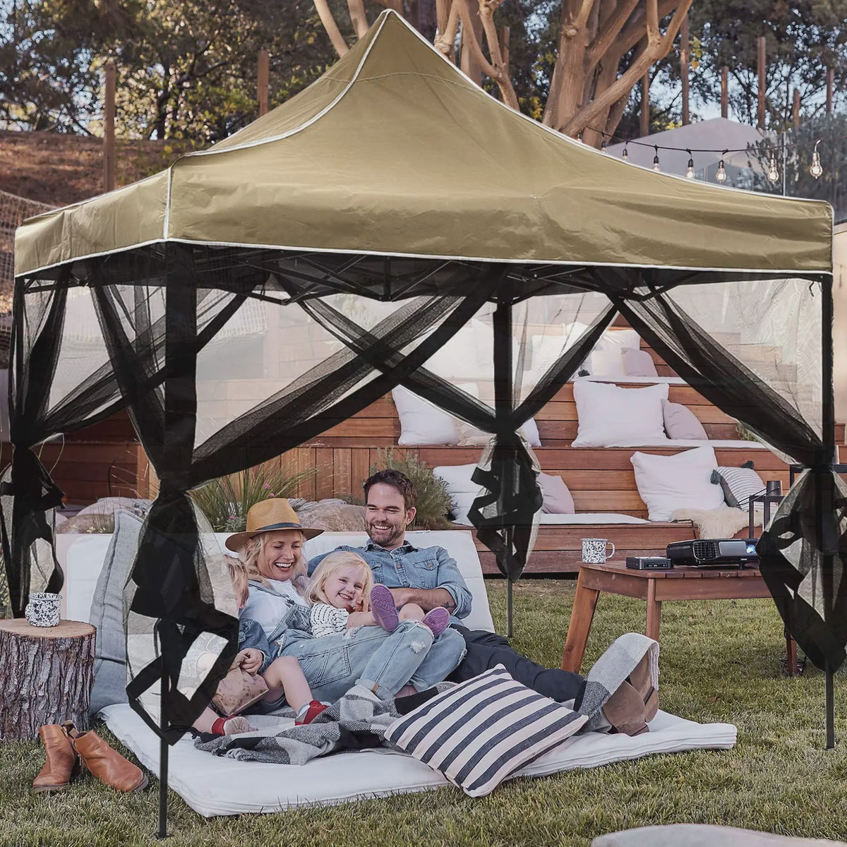 Universeel Gazebo Muskietennet - 4-Panels met Rits - Bescherming tegen Insecten