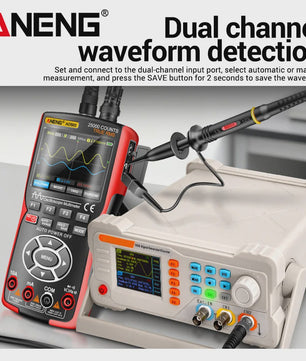 ANENG AOS03 Digitale Oscilloscope Multimeter met Signaalgenerator - 50MHz Dual Channel Tester