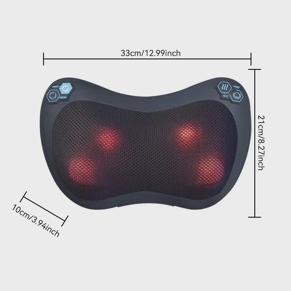 Elektrische Nekmassager Kussen met Warmte & Vibratie - Diepe Kneedmassage