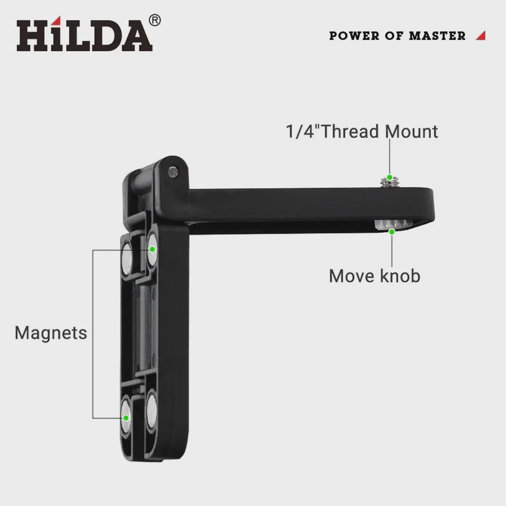 HILDA Mini Laser Level Muurbeugel met 180° Verstelbaarheid en Sterke Magneet