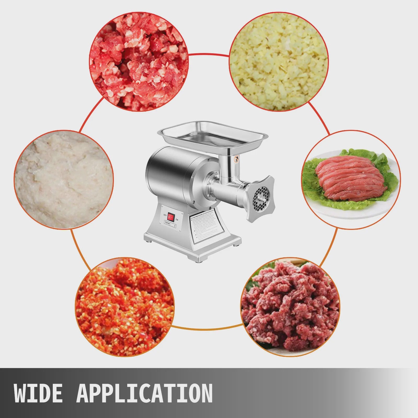 Krachtige 1100W Elektrische Vleesmolen - RVS Gehaktmolen & Food Processor