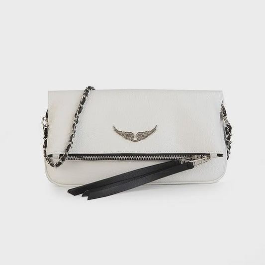 Luxe Dames Crossbody Tas met Ketting en Diamant Accent - Franse Stijl
