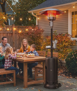 Outsunny Terrasverwarmer Gas 13 kW met Tafel, Wielen en Anti-kantel Beveiliging