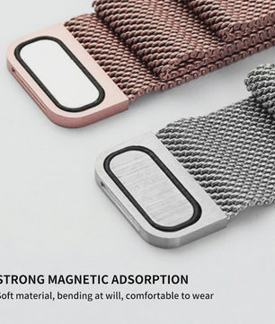 Milanese Band voor Apple Watch Ultra 2/3 49mm & Series 1-11 (38-45mm) - Roestvrij Staal, Magnetische Sluiting