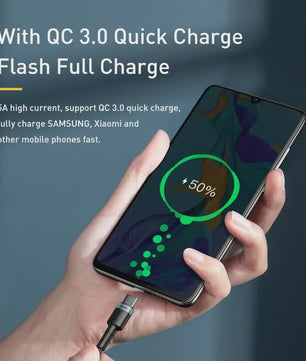 Baseus USB-C naar USB-C Kabel 100W PD Snellader - Geschikt voor iPhone, MacBook, Samsung & Xiaomi