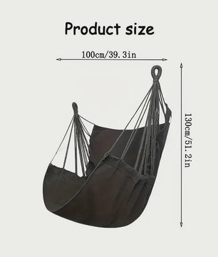 Luxe Hangstoel van Canvas - Comfortabele Schommelstoel voor Binnen & Buiten met Opbergzak
