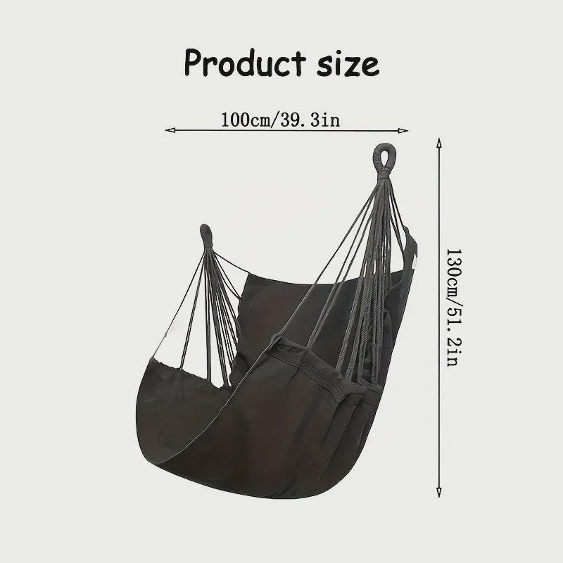 Luxe Hangstoel van Canvas - Comfortabele Schommelstoel voor Binnen & Buiten met Opbergzak
