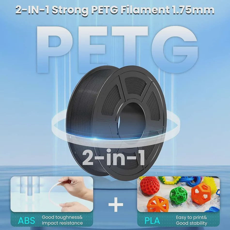 JAYO PETG 3D Printer Filament - 1.75mm Clear, 1.1kg, Hoge Taaiheid, Net Gewikkeld