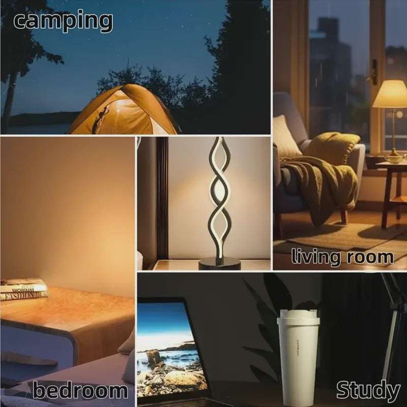 Moderne Spiraal Tafellamp met Touch Control en 3 Kleuren LED - Sfeervolle Decoratie
