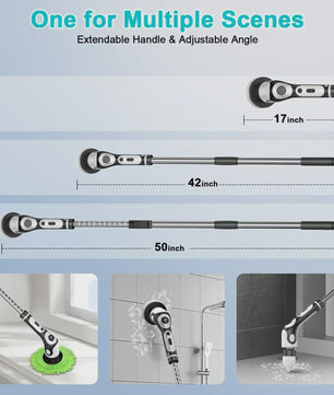 Multifunctionele Elektrische Reinigingsborstel - Draadloos, Verstelbaar & IPX7 Waterdicht