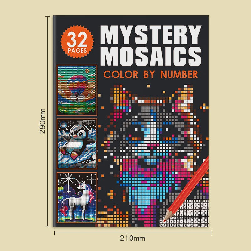 Mysterieus Mozaïek Kleurboek per Nummer: 32 Pagina's Pixel Art voor Volwassenen