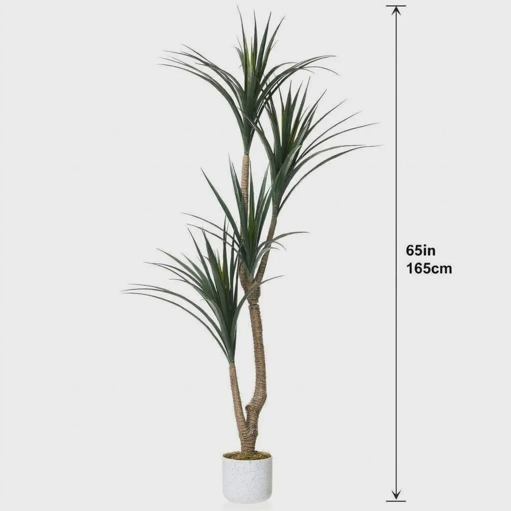 Realistische Kunst Dracaena Marginata Boom - 165cm Hoge Kunstplant in Pot voor Binnen Decoratie