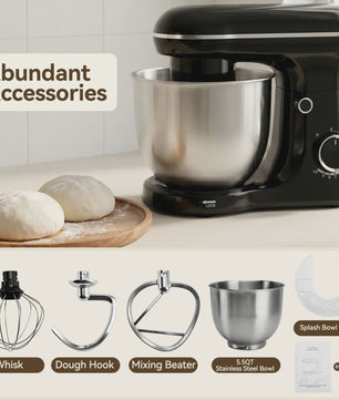 Krachtige 5.2L Keukenmachine 3-in-1: Mixen, Kneden & Kloppen voor Brood, Cake & Meer