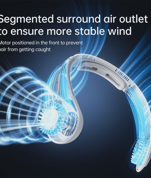 JISULIFE Draagbare Nekventilator - Handsfree, 5 Snelheden, 5000mAh Oplaadbaar