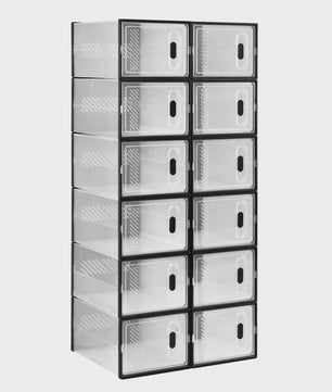 Stapelbare Transparante Schoenenboxen met Magneetdeur - 8, 12 of 18 Stuks