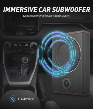 Compacte 8-Inch Auto Subwoofer met Ingebouwde Versterker - Krachtig Geluid Onder de Stoel