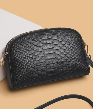 Luxe Dames Schoudertas Crossbody Tas met Crocoprint van Echt Leer
