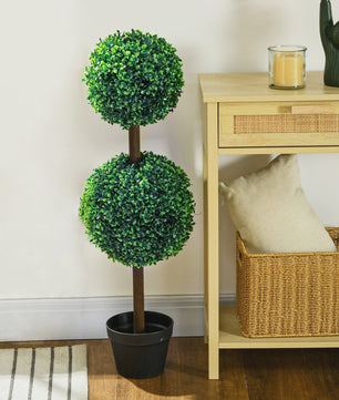 Set van 2 Kunstplanten Buxus Bolvorm 90cm Hoog - Realistisch & Onderhoudsvrij