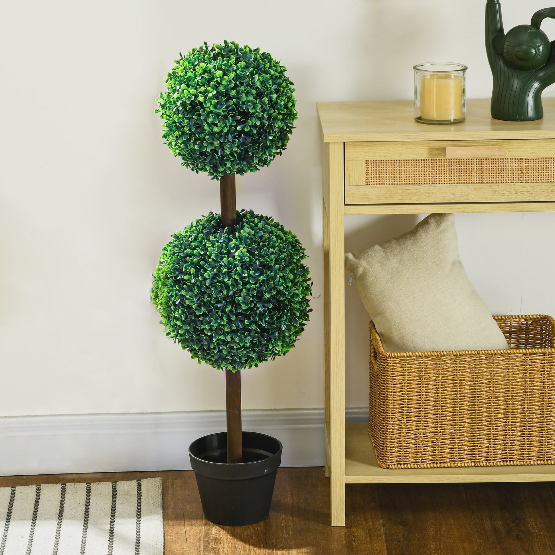 Set van 2 Kunstplanten Buxus Bolvorm 90cm Hoog - Realistisch & Onderhoudsvrij