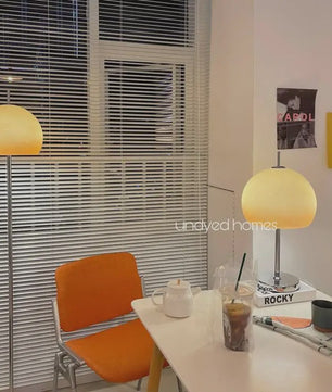 Retro Vloerlamp Mushroom Glas Gradient Oranje - Bauhaus Sfeerlamp voor Woonkamer & Slaapkamer