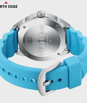 NORTH EDGE TRITON Heren Duikhorloge - Solar Powered, 300M Waterdicht, RVS