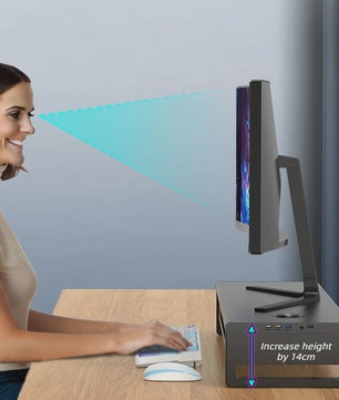 Monitor Riser Stand met USB Docking Station & Draadloze Oplader - Bureau Organizer