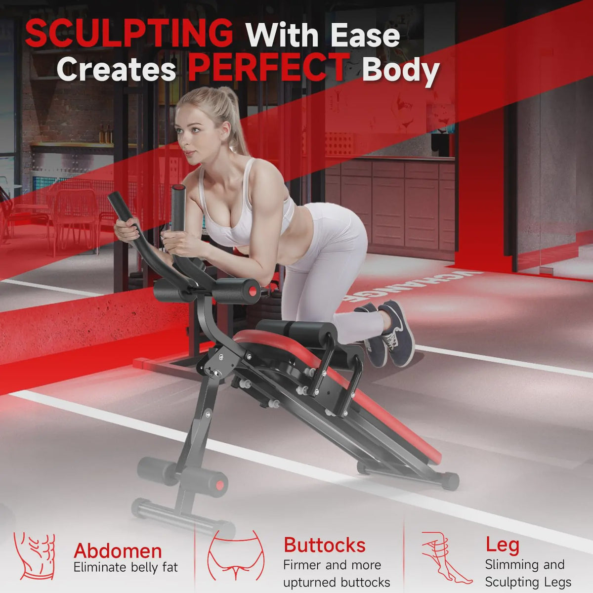 GartistGO Opvouwbare Buikspierbank met Verstelbare Schuinte - Full Body Workout voor Thuis