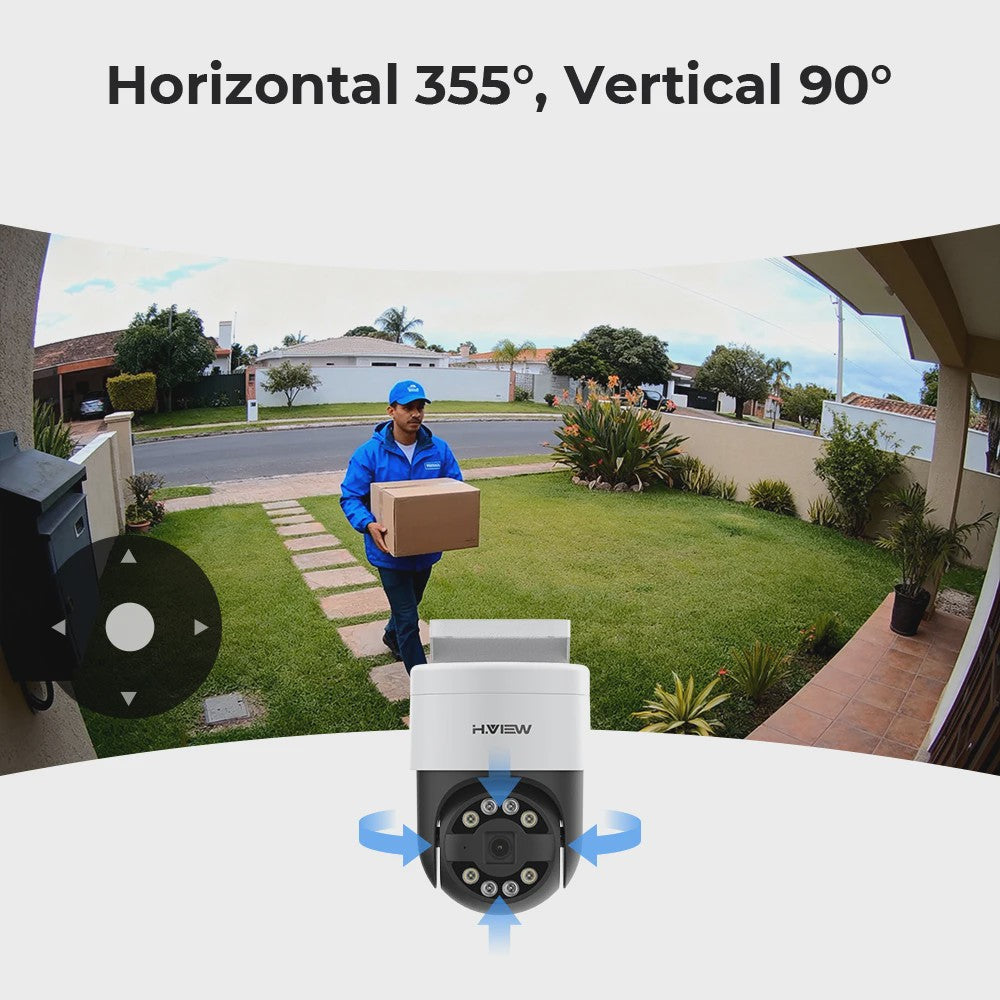 H.VIEW 8-Kanaals 4K/8MP Beveiligingscamera Systeem met PTZ & Humanoid Detectie - Complete Kit