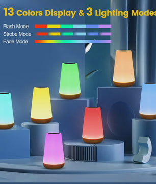 Draagbare Nachtlamp RGB Kleurrijk met Afstandsbediening & Touch Bediening - USB Oplaadbaar
