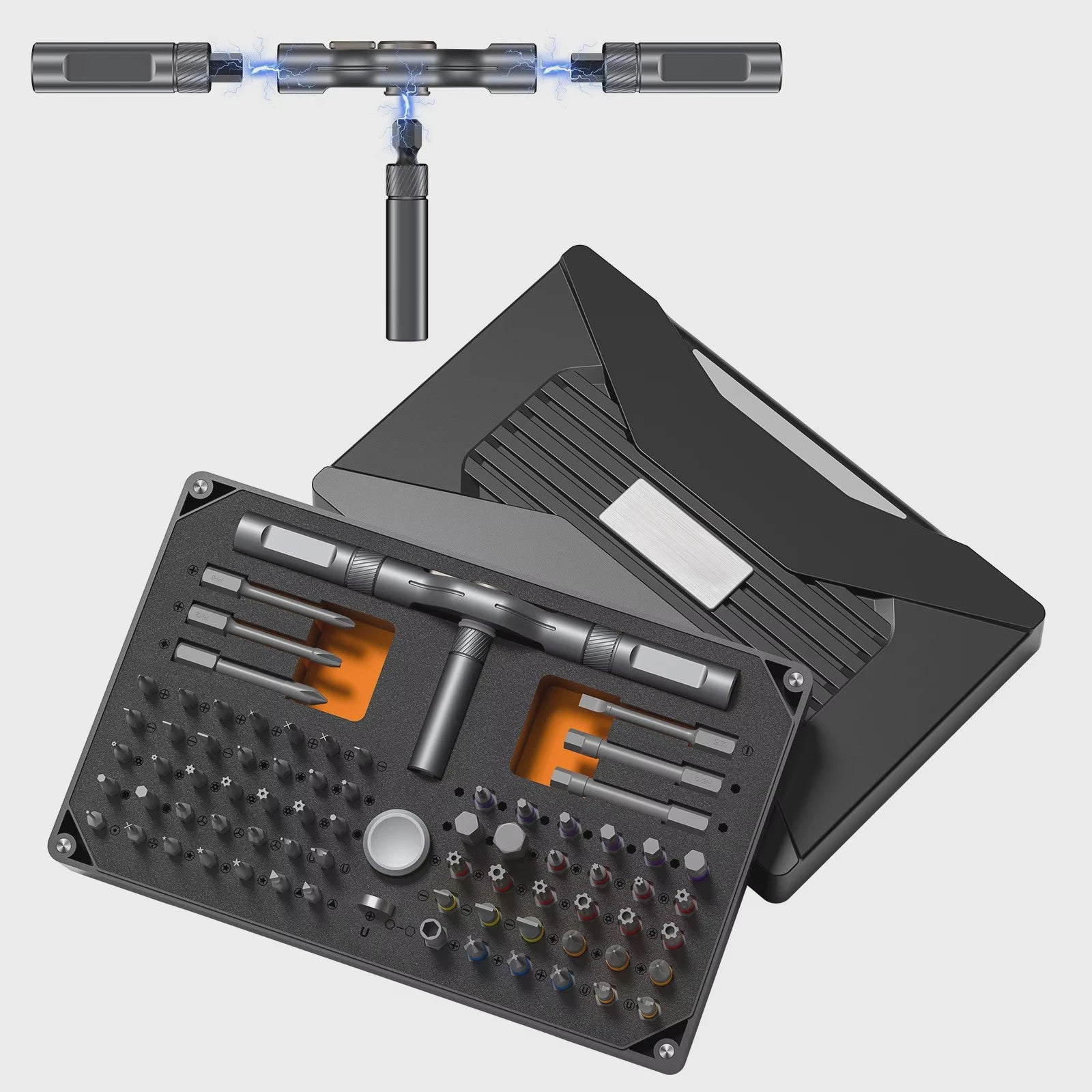 74-delige Ratel Schroevendraaierset met T-Handvat - Magnetisch Precisie Bit Kit voor Reparatie