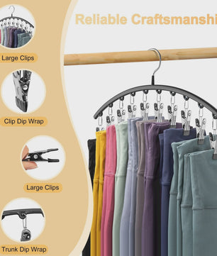 Ruimtebesparende Hanger voor Yogabroeken met 10 Clips - Organiseer je Leggings en Broeken
