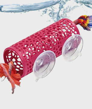 Betta Vis Schuilplaats Tunnel met Hangmat Bed - Aquarium Decoratie voor Kleine Vissen, Garnalen & Kreeftjes
