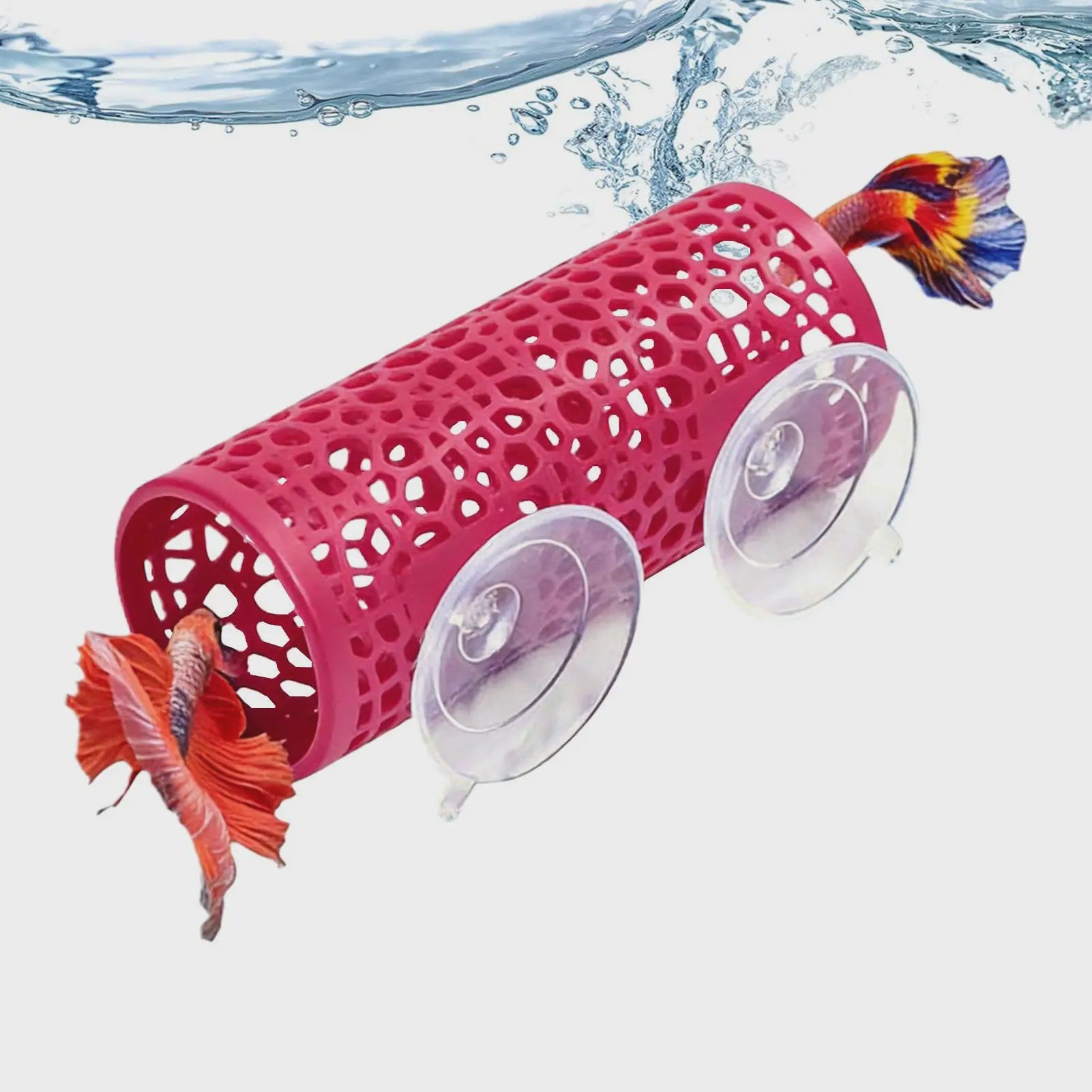 Betta Vis Schuilplaats Tunnel met Hangmat Bed - Aquarium Decoratie voor Kleine Vissen, Garnalen & Kreeftjes