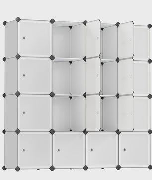 SONGMICS Modulair Opbergrek Systeem - 16 Kubussen, Wit