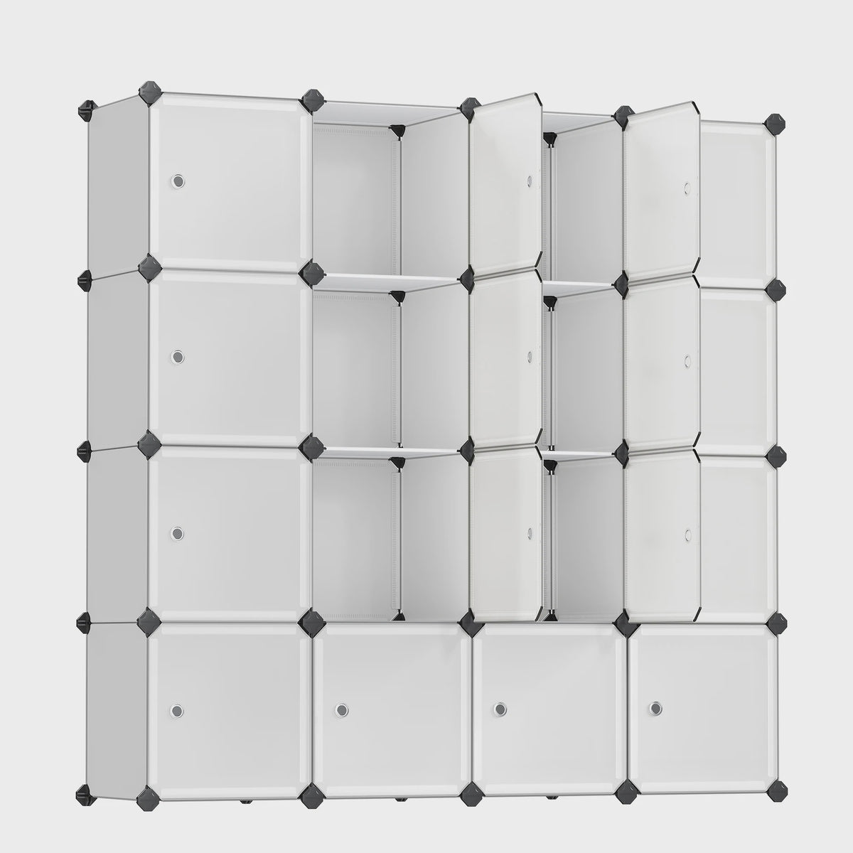 SONGMICS Modulair Opbergrek Systeem - 16 Kubussen, Wit