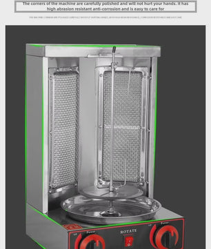 Professionele RVS Kebab & Doner Grill - Automatisch Roterend 220V